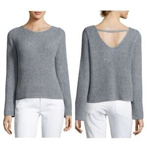 THEORY Lalora C Linen Cotton Blend Sweater In Light Echo Mix/Blue